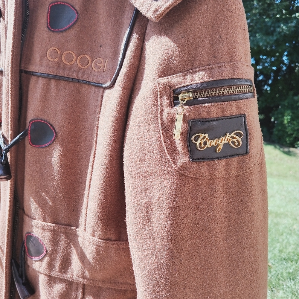 Coogi Military Wool Pea Coat With Fur Hood Women's Size Small - Picture 4 of 9